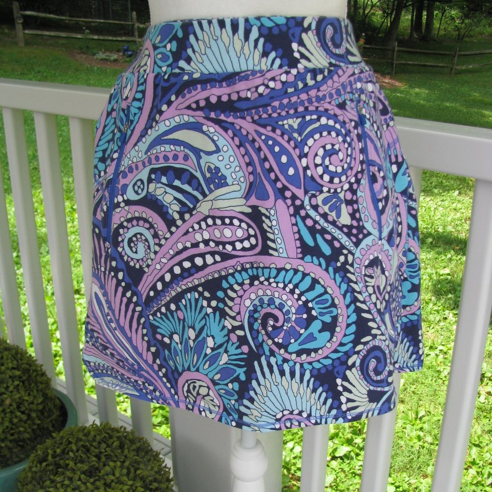 T by Talbots paisley pop fitness skort Medium has pockets casual